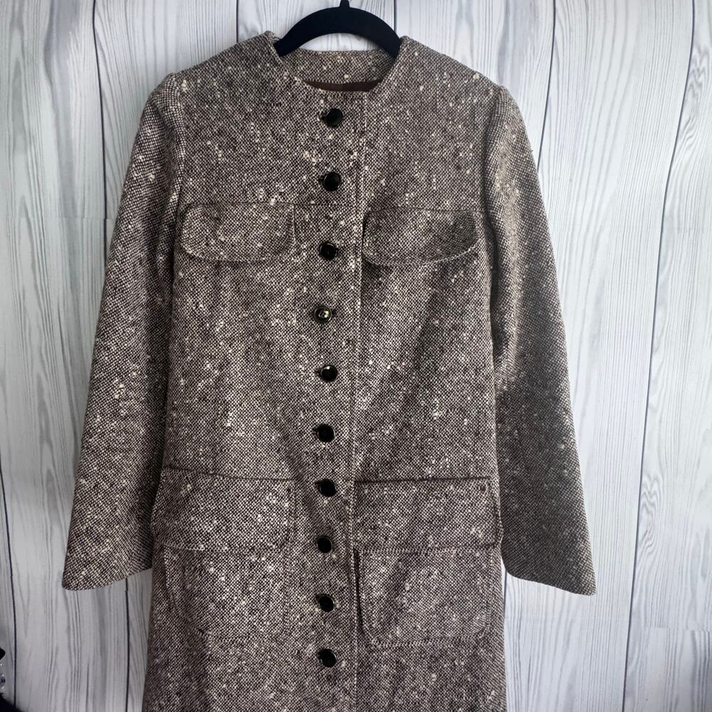 Vintage 1960s by Luba Mod Inspired Car Coat Tweed Jacket Collarless Small Union